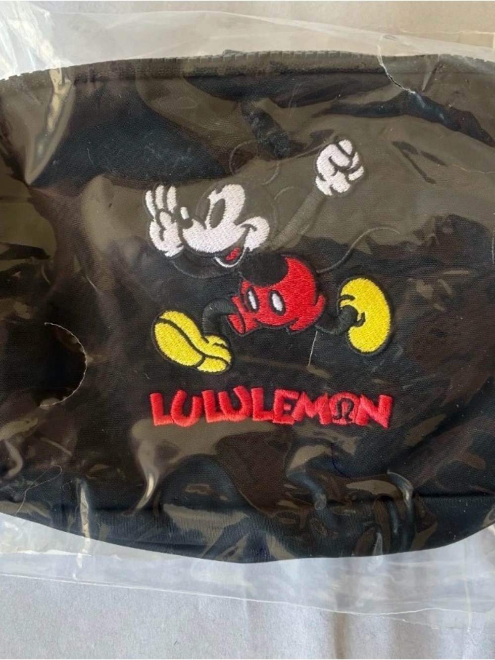 Lululemon x Mickey Mouse Black Embroidered Face Mask